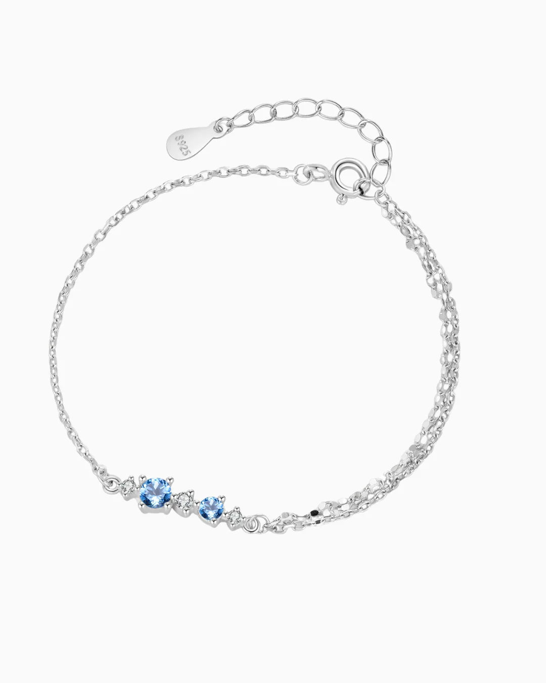 Gaviare Elegance Blue and White Zirconia Bracelet in 925 Silver